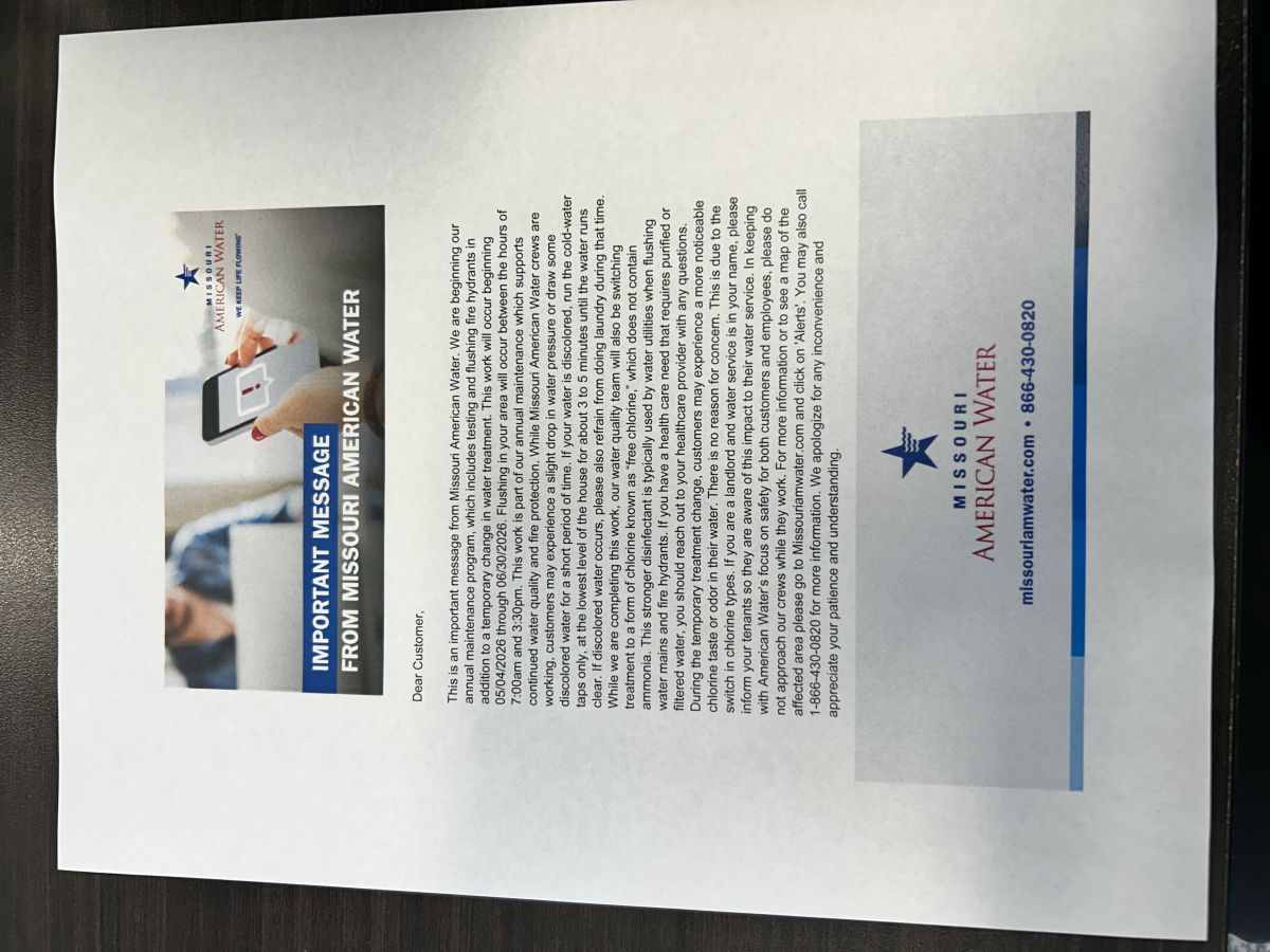 Missouri American Water important message